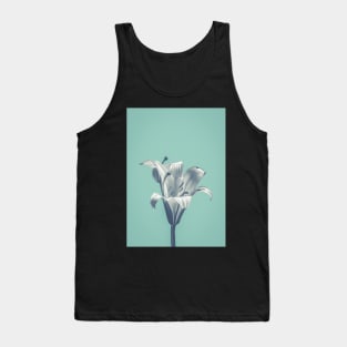 Flower On Blue Design Tank Top